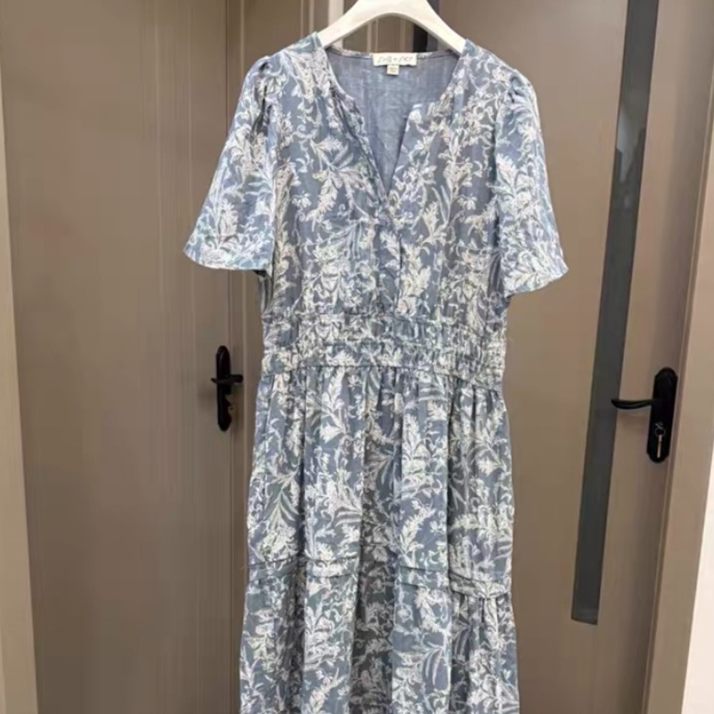 Floral Blue Maxi Dress